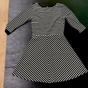 Black and white striped dress